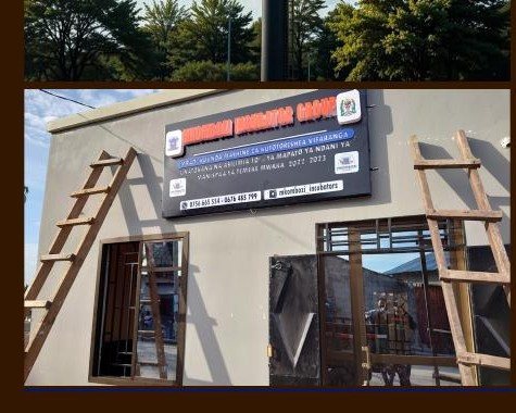 Shop sign installation work